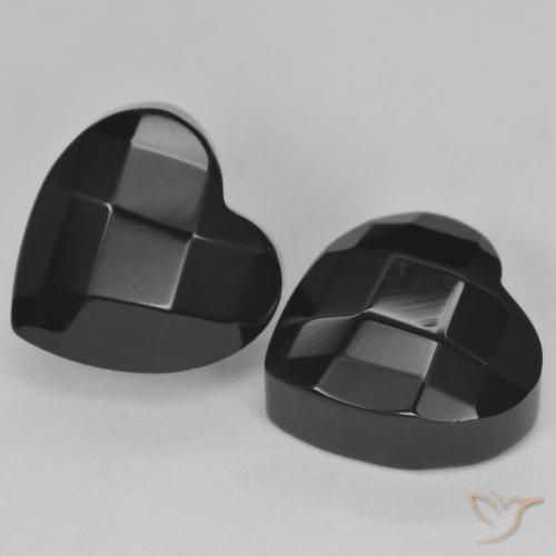8.71ctw Natural Negro Ónix, Corazón, Opaco