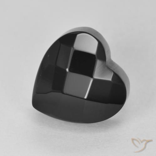 4.46ct Natural Negro Ónix, Corazón, Opaco