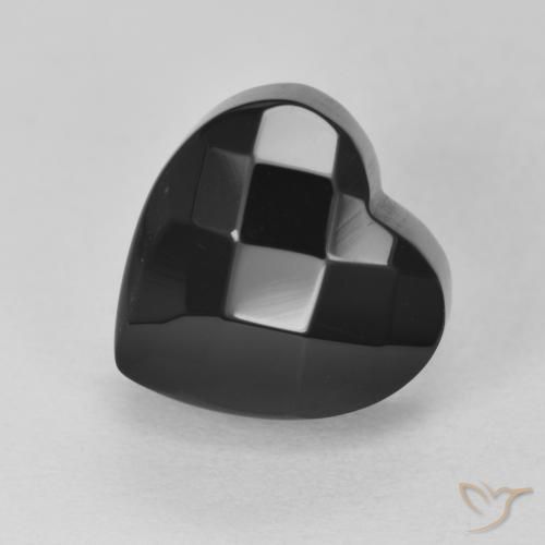 Ónix Negro natural de 4.46 ct, Corazón, Opaco