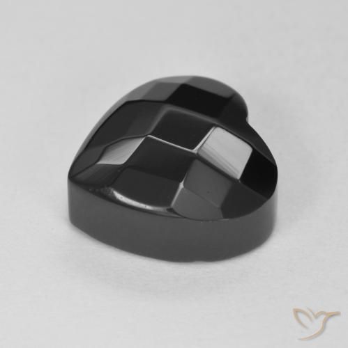 Ónix Negro natural de 4.46 ct, Corazón, Opaco