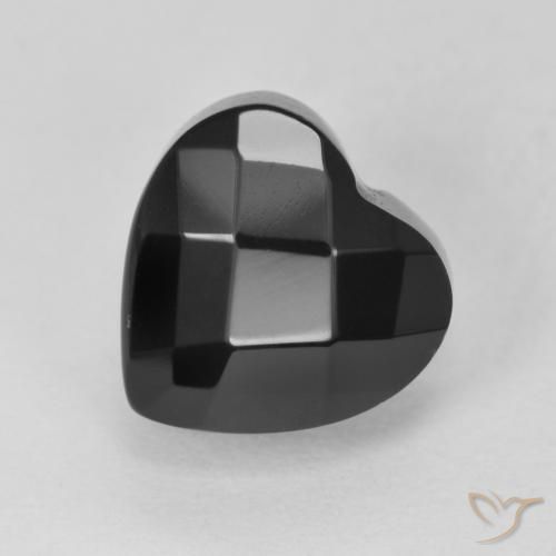 4.22ct Natural Negro Ónix, Corazón, Opaco