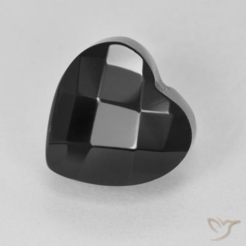 Ónix Negro natural de 4.22 ct, Corazón, Opaco