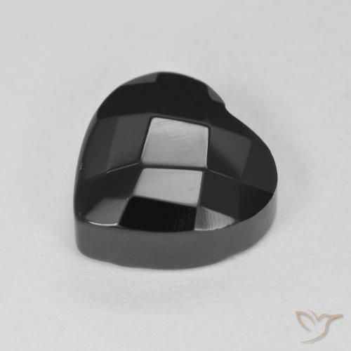 Ónix Negro natural de 4.22 ct, Corazón, Opaco
