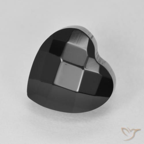 Ónix Negro natural de 4.20 ct, Corazón, Opaco