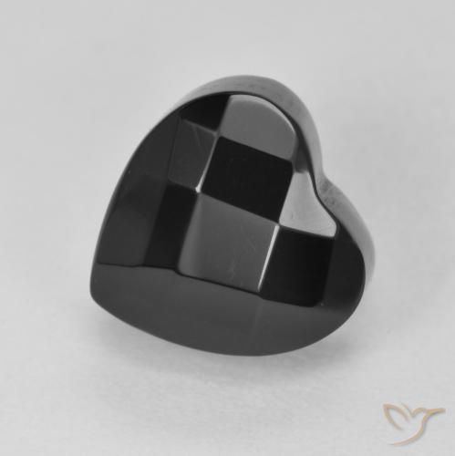4.33ct Natural Negro Ónix, Corazón, Opaco