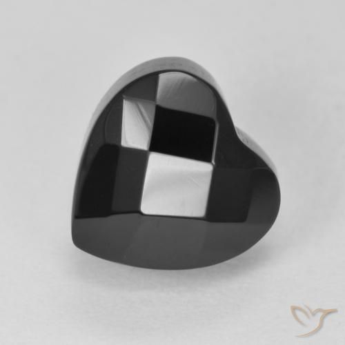 Ónix Negro natural de 4.33 ct, Corazón, Opaco