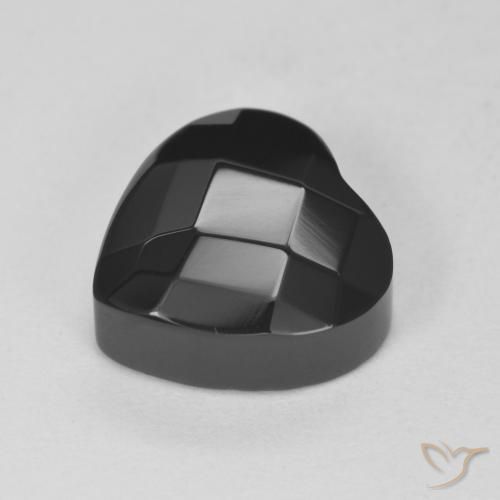 Ónix Negro natural de 4.33 ct, Corazón, Opaco