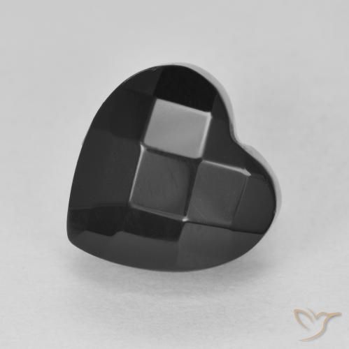 4.31ct Natural Negro Ónix, Corazón, Opaco