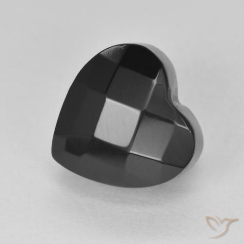 Ónix Negro natural de 4.31 ct, Corazón, Opaco