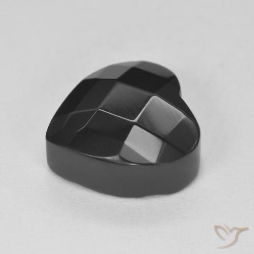 Ónix Negro natural de 4.31 ct, Corazón, Opaco