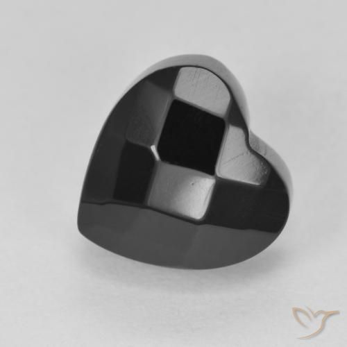 4.36ct Natural Negro Ónix, Corazón, Opaco