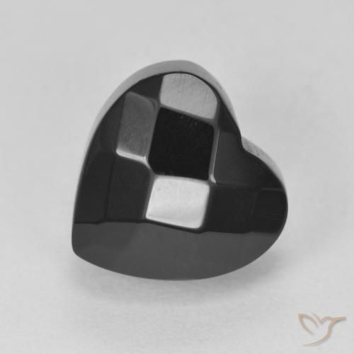 Ónix Negro natural de 4.36 ct, Corazón, Opaco