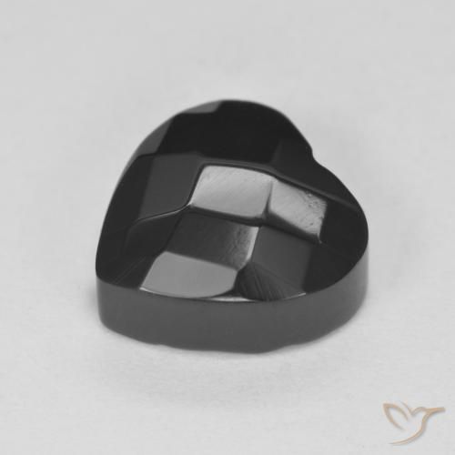 Ónix Negro natural de 4.36 ct, Corazón, Opaco