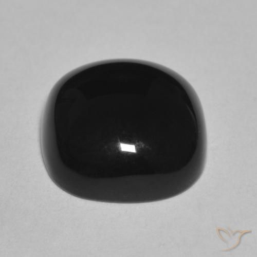 Ónix Negro natural de 4.74 ct, Forma Cojín, Opaco