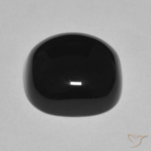 Ónix Negro natural de 4.88 ct, Forma Cojín, Opaco