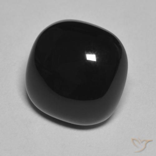 Ónix Negro natural de 4.77 ct, Forma Cojín, Opaco