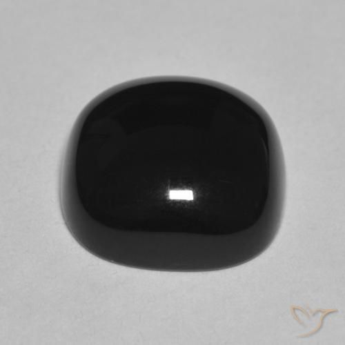 Ónix Negro natural de 4.77 ct, Forma Cojín, Opaco