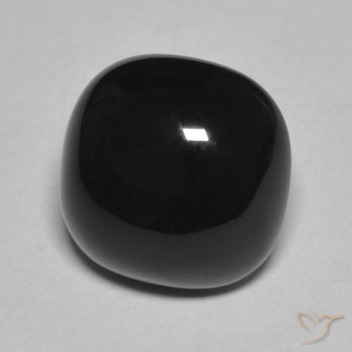 Ónix Negro natural de 4.70 ct, Forma Cojín, Opaco