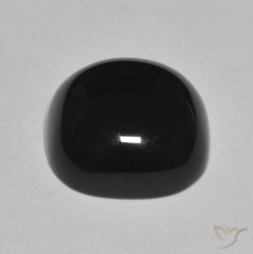 Ónix Negro natural de 4.70 ct, Forma Cojín, Opaco