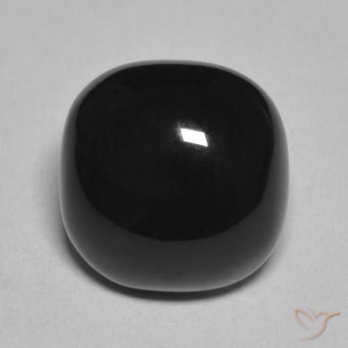 Ónix Negro natural de 4.85 ct, Forma Cojín, Opaco