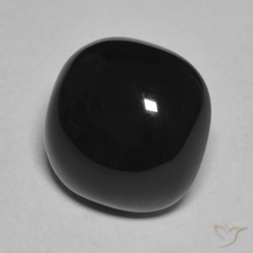 Ónix Negro natural de 4.85 ct, Forma Cojín, Opaco