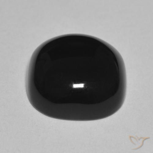 Ónix Negro natural de 4.85 ct, Forma Cojín, Opaco