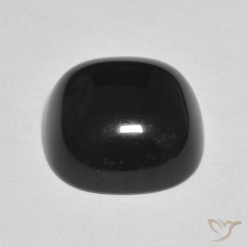 Ónix Negro natural de 4.71 ct, Forma Cojín, Opaco