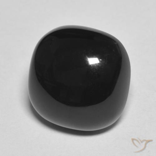 Ónix Negro natural de 4.83 ct, Forma Cojín, Opaco