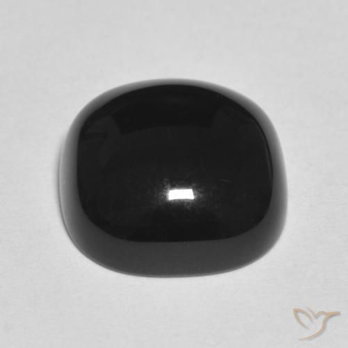 Ónix Negro natural de 4.83 ct, Forma Cojín, Opaco