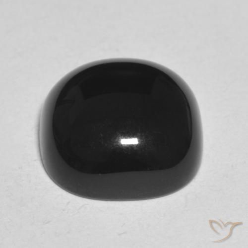 Ónix Negro natural de 4.89 ct, Forma Cojín, Opaco