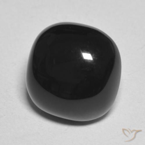 Ónix Negro natural de 4.84 ct, Forma Cojín, Opaco
