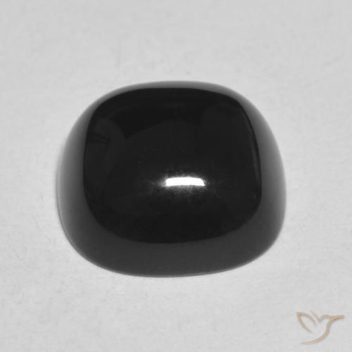 Ónix Negro natural de 4.71 ct, Forma Cojín, Opaco