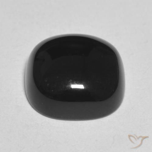 Ónix Negro natural de 4.92 ct, Forma Cojín, Opaco