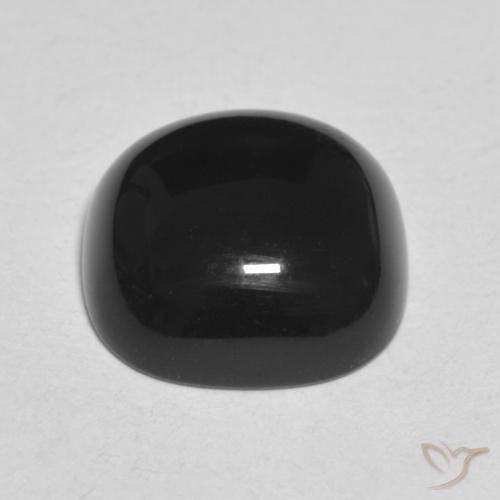 Ónix Negro natural de 4.54 ct, Forma Cojín, Opaco