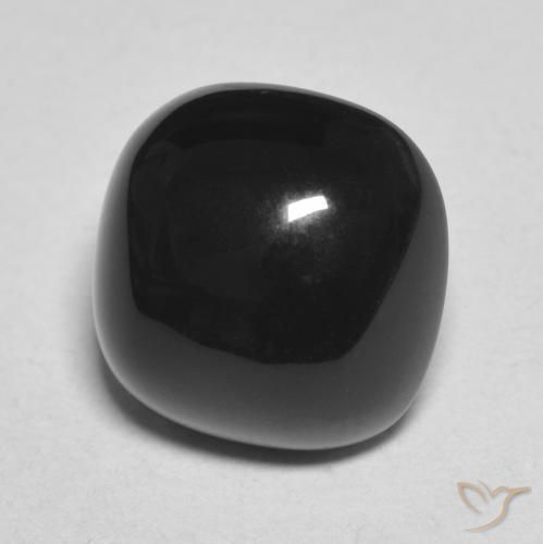 Ónix Negro natural de 4.70 ct, Forma Cojín, Opaco