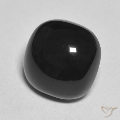 Ónix Negro natural de 4.66 ct, Forma Cojín, Opaco