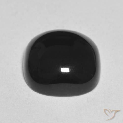 Ónix Negro natural de 4.66 ct, Forma Cojín, Opaco