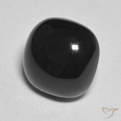 Ónix Negro natural de 4.85 ct, Forma Cojín, Opaco