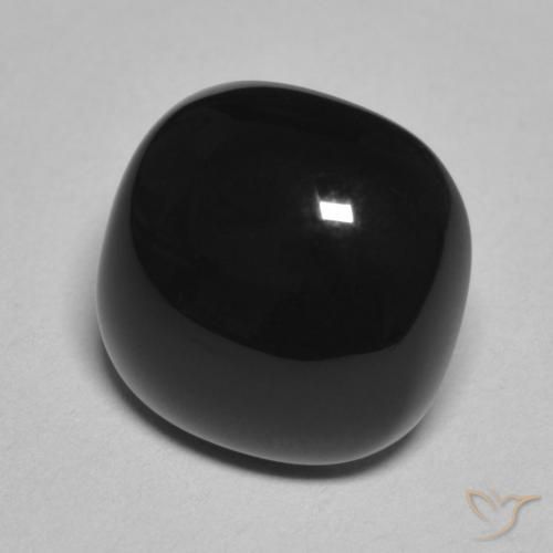 Ónix Negro natural de 4.70 ct, Forma Cojín, Opaco