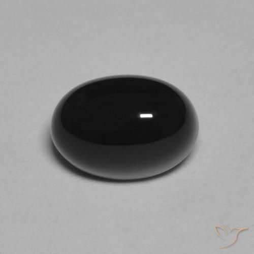 Ónix negro natural de 1,09 ct, corte óvalo, opaco