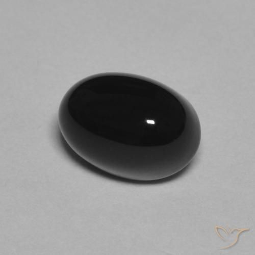Ónix negro natural de 1,09 ct, corte óvalo, opaco
