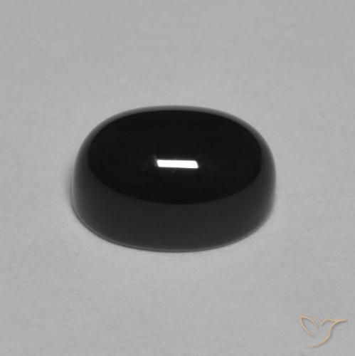 Ónix negro natural de 1,09 ct, corte óvalo, opaco