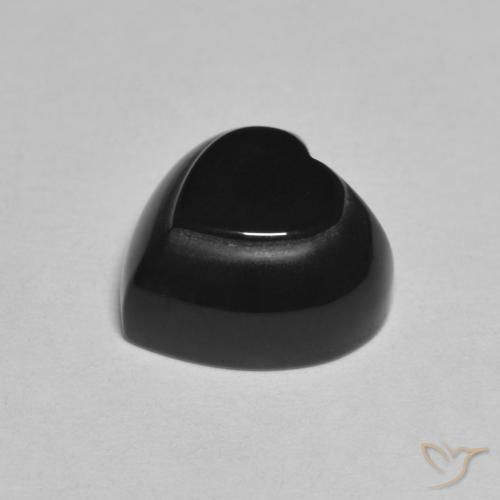 Ónix Negro natural de 4.24 ct, Corazón, Opaco