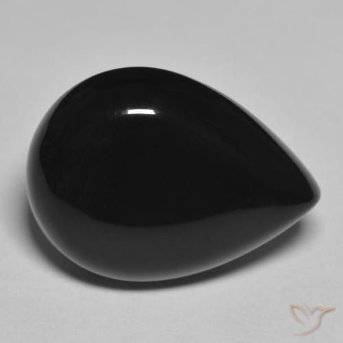 12.30ct Natural Negro Ónix, En forma de pera, Opaco
