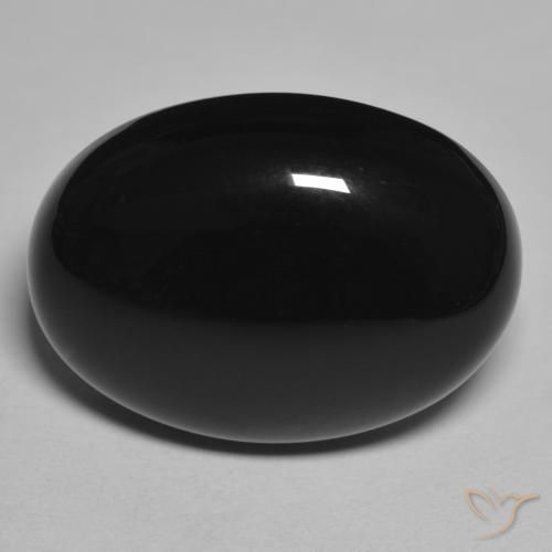 Ónix Negro natural de 20.88 ct, Ovalada, Opaco