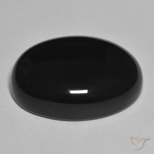 Ónix Negro natural de 20.88 ct, Ovalada, Opaco