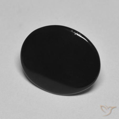 Ónix Negro natural de 3.97 ct, Ovalada, Opaco