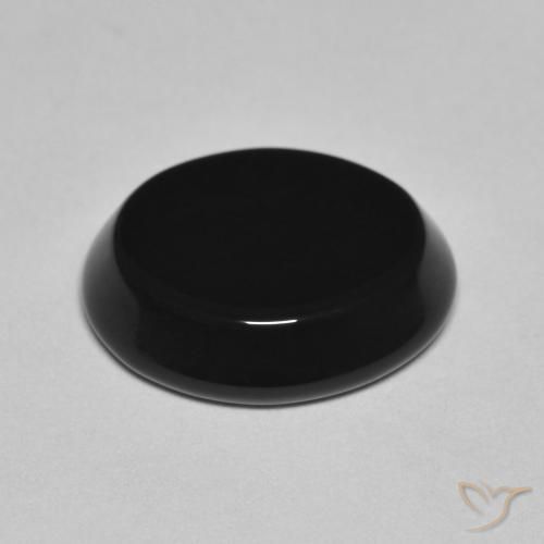 Ónix Negro natural de 4.22 ct, Ovalada, Opaco