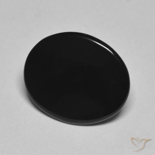 Ónix Negro natural de 4.06 ct, Ovalada, Opaco