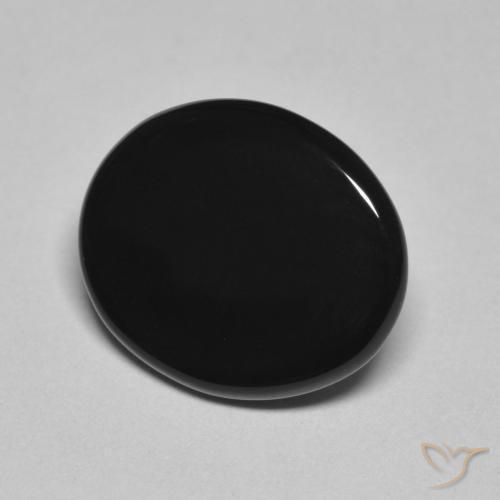Ónix Negro natural de 4.26 ct, Ovalada, Opaco